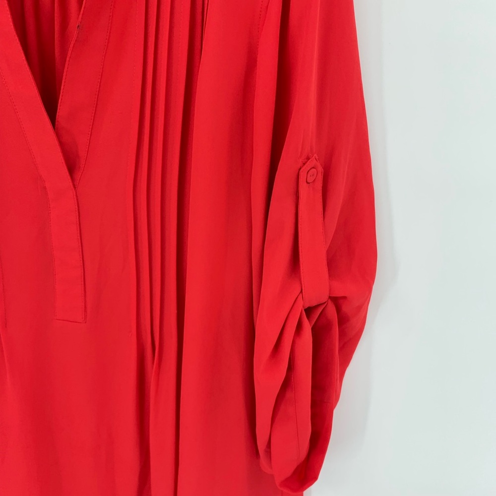 BCBG Maxazria Gena Long Sleeve Tunic Top Pintucks - Picture 4 of 7